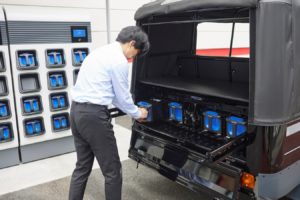 Baterías portátiles Honda Introduces Initiatives for the Utilization of Honda Mobile Power Pack, portable and swappable batteries